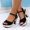 Fashion Women Comfortable Heeled Sandals Women Platform Fish Fashion Shoes Summer High Heels Sandals 2024 New Trend Shoes for Women
