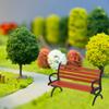 OUNONA Miniature Park Bench Model 3.66 x 2.24 x 1.77 inches Handmade Tabletop Decoration Mini Furniture Dollhouse Accessory Small Garden Bench