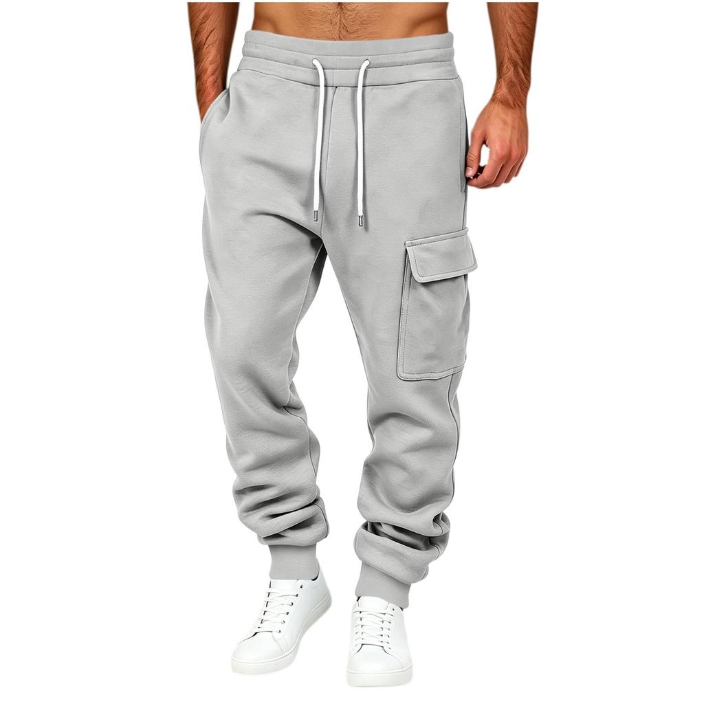 Men's Casual Color Jogger Sweatpants with Elastic Waist and Pockets