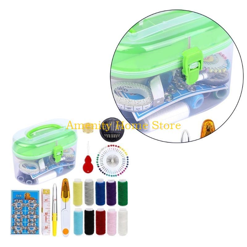F26C Kit da Cucito da Viaggio Set da Cucito in Pelle Adulto Forniture Professionali da Cucito Include Ago, Filo, Scucilino per Principianti