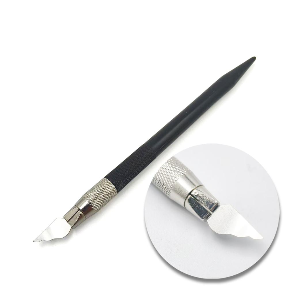 Dental Stainless Steel Porcelain Scalpel Back-cutting Knife Pocket Knife Non-slip Cutter Engraving Craft Knives 0.1mm Thickness