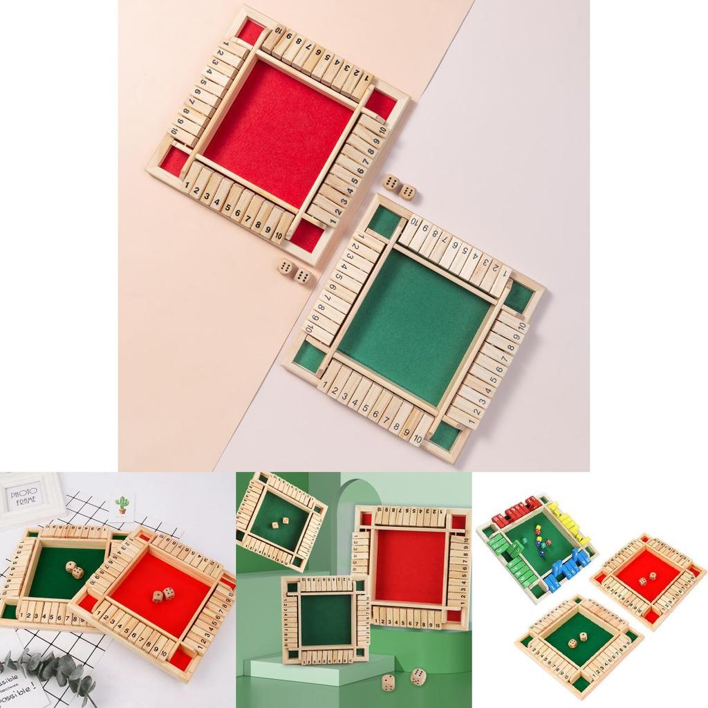 Engaging Wooden Four-sided Number Flip Game For Adults And Kids Ideal For Stress Relief