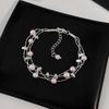 Elegant Pearl Bracelet Women Minimalist Geometric Design Stackable Pink Tone Lightweight Luxury Everyday Jewelry