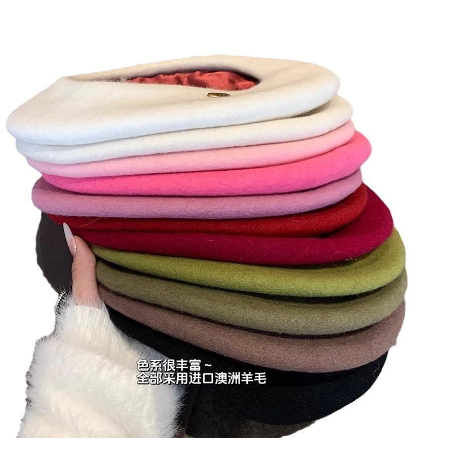 Korean New High Quality Wool Beret for Women In Autumn and Winter Versatile Temperament Retro Face Showing Small High End Hat