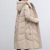 Elegant Middle Age Woman Winter Parkas Long Coat Hooded Overcoat Casual Thick Warm Lady Jackets