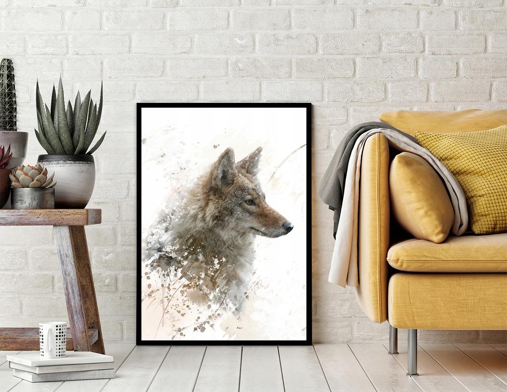 Obraz Plakat W Ramie 43x33 Cm Wilk P704