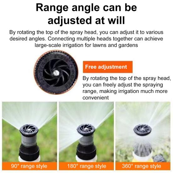 Lawn Sprinkler with Spike Base Ground Insert Water Sprinkler Adjustable Garden Sprinkler