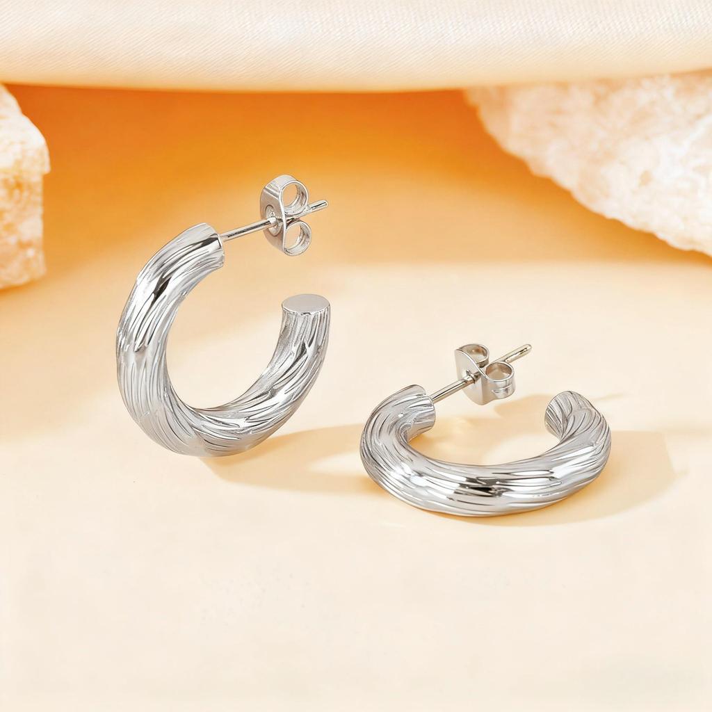 2025 Trendy Large Titanium Steel Hoop Earrings for Women - Exaggerated, High-End, Colorfast Design