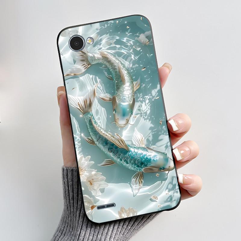 For LG Q6 Q6 Plus Q6a Case Luxury Cute Love Rabbit Funny Soft Silicone Black TPU Protective Cover LG q6 X600L X600K Phone Casing
