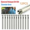 Power Tool-12Pcs 6mm Diamond Cutter Hole Saw Drill Bit Tools Set For Tile Ceramic Glass
