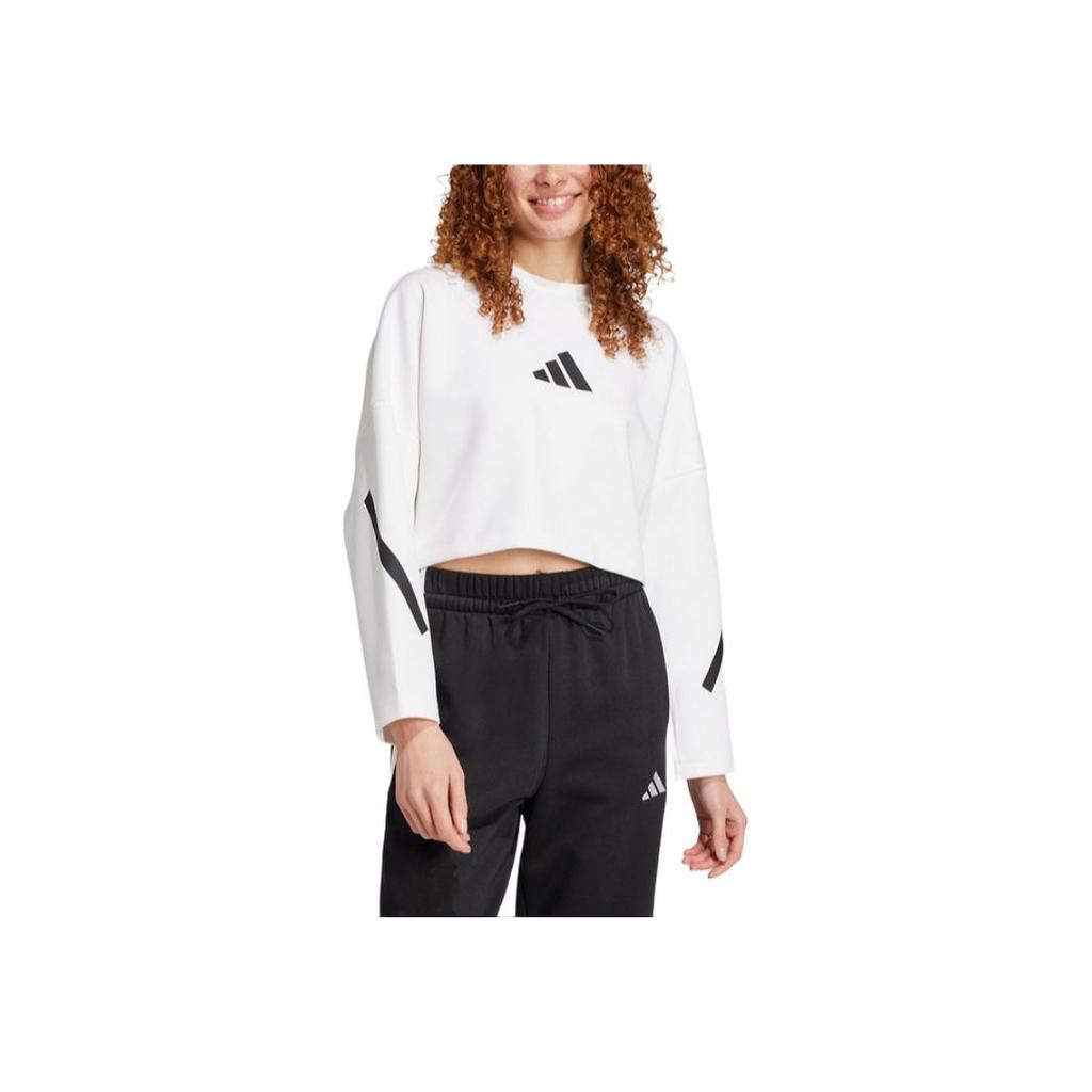 adidas Lässiges Bequemes Einfaches Pullover-Sweatshirt Damen Sweatshirt Weiß JW1759