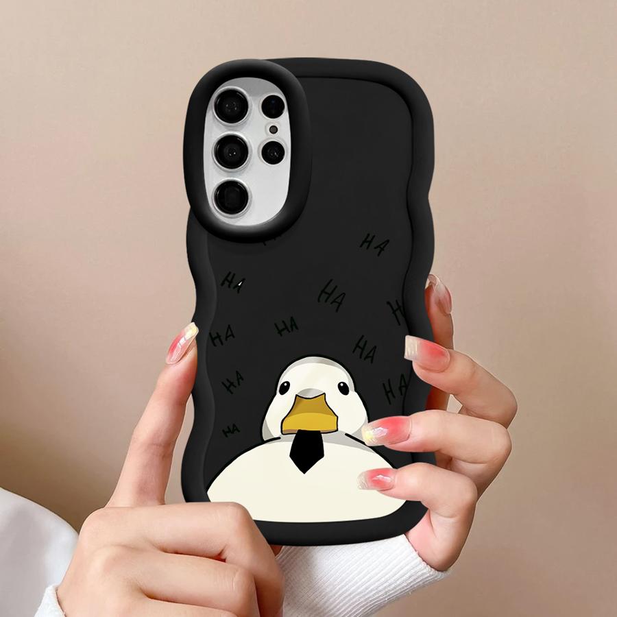 Soft Phone Cover Case for Samsung Galaxy S22 Ultra A26 S20 FE S23 Plus S25 S21 S24 A25 A35 A34 A24 A55 A54 A36 Cartoon Duck