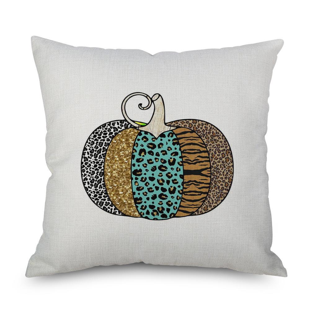 Halloween Linen Pillowcase Pumpkin Plaid Pillow Case for Bedroom Room Aesthetics Pillow Cover Luxury Designer Cushion Cover