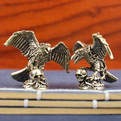 Vintage Pure Brass Mini Eagle Figurine, Bronze Animal Tea Set, Pet Desktop Ornament, Home Decoration Craft, Animal Figurine