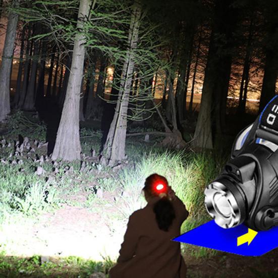 Outdoor Headlamp Telescopic Zoom USB Rechargeable 3 Modes Adjustable Waterproof Super Bright Lightweight Cycling Night Fishing LED Head Light