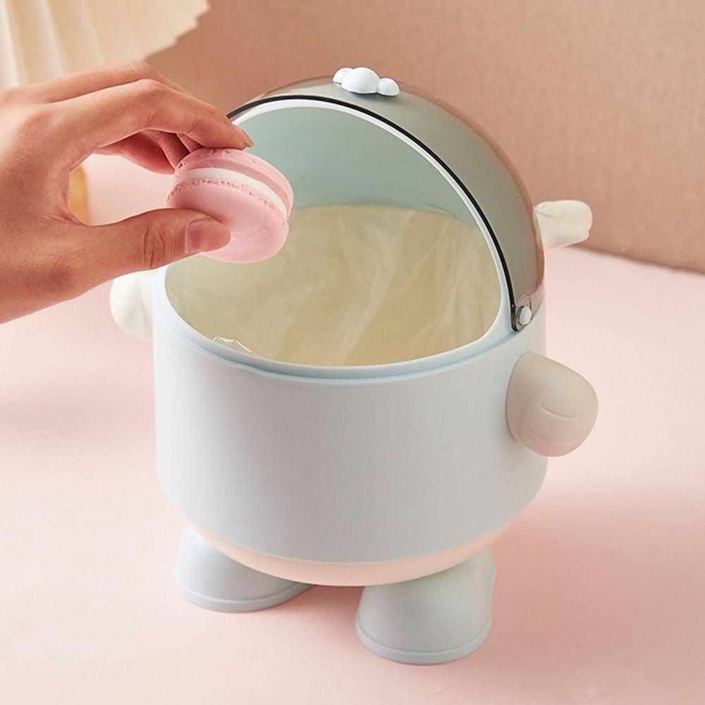

Dustproof Desktop Storage Box Plastic Rubbish Bin Multifunctional Storage Bucket Dormitory рожевий