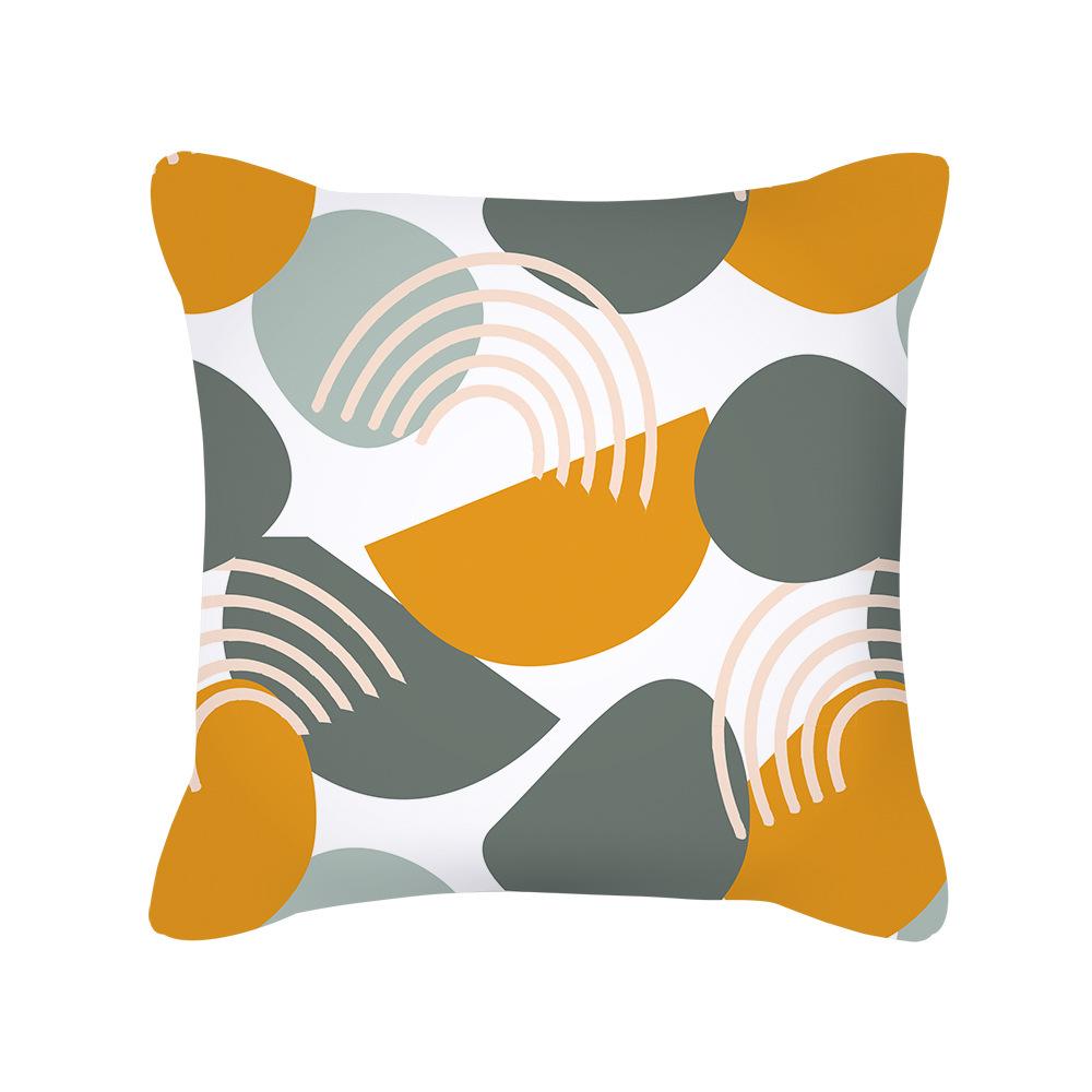 Nordic Morandi Color Geometric Abstract Peach Skin Pillowcase Cushion New Home