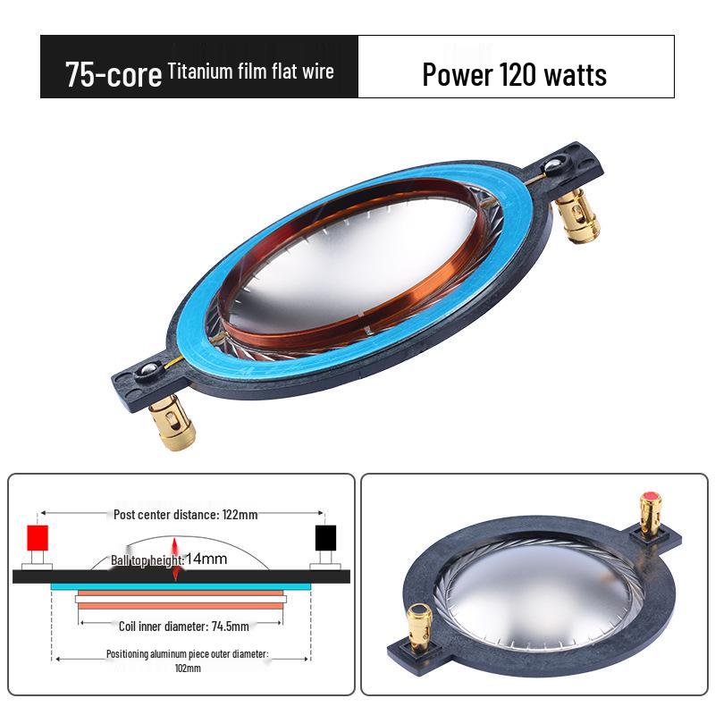 74.5mm Titanium Diaphragm Tweeter Voice Coil with Round & Flat Wire - 75 Core Speaker Audio Accessory