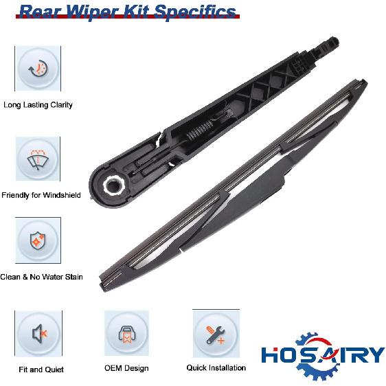 Rear Wiper Arm Blade Set for Kia Sportage 2017-2022 Rear Windshield Wiper Arm Blade Assembly 98815-A4100 98850-A4000
