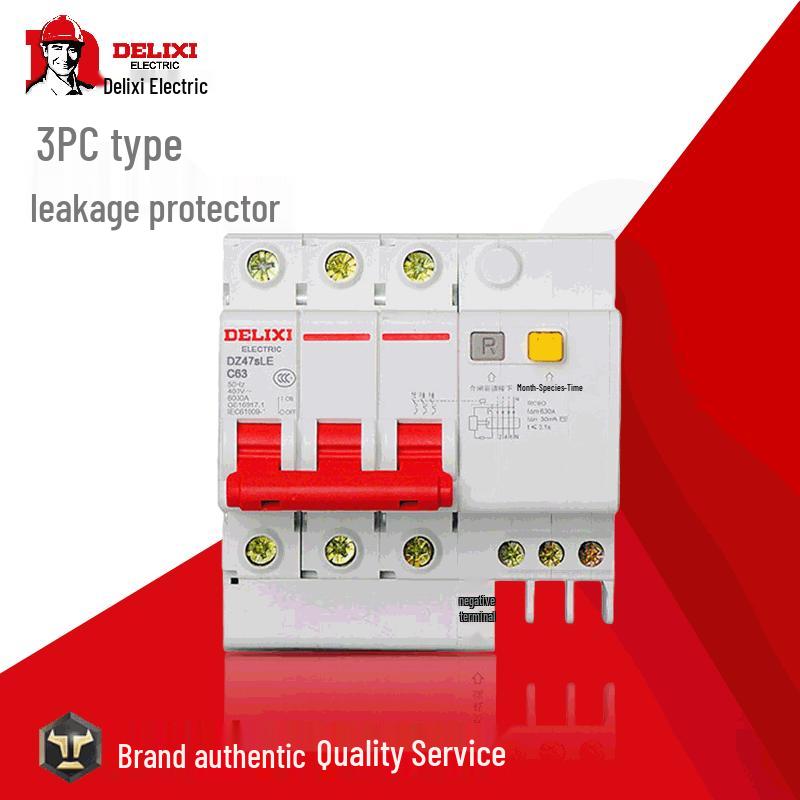 DELIXI DZ47SLE-63 3P Miniature Circuit Breaker with Residual Current Protection