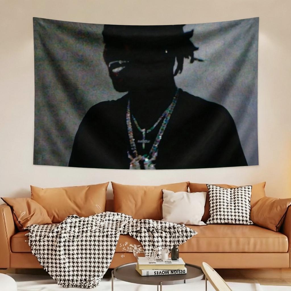 1pc C-Carson Rapper Hip Hop Flag Tapestry, Brass Eyelet, Free Kit, Ideal for Men's Cave College Dorm Bedroom Living Room Home