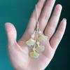 Handmade Ginkgo Leaf Phone Charm Yellow Resin Beaded Wrist Strap Cute Aesthetic Phone Chain Lanyard Bag Key Pendant Gift