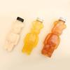 1-20PCS 500ml Cute Bear Milk Tea Bottle Disposable PET Transparent Juice Bottle Cartoon Bear Portable Juice Yogurt Bottle