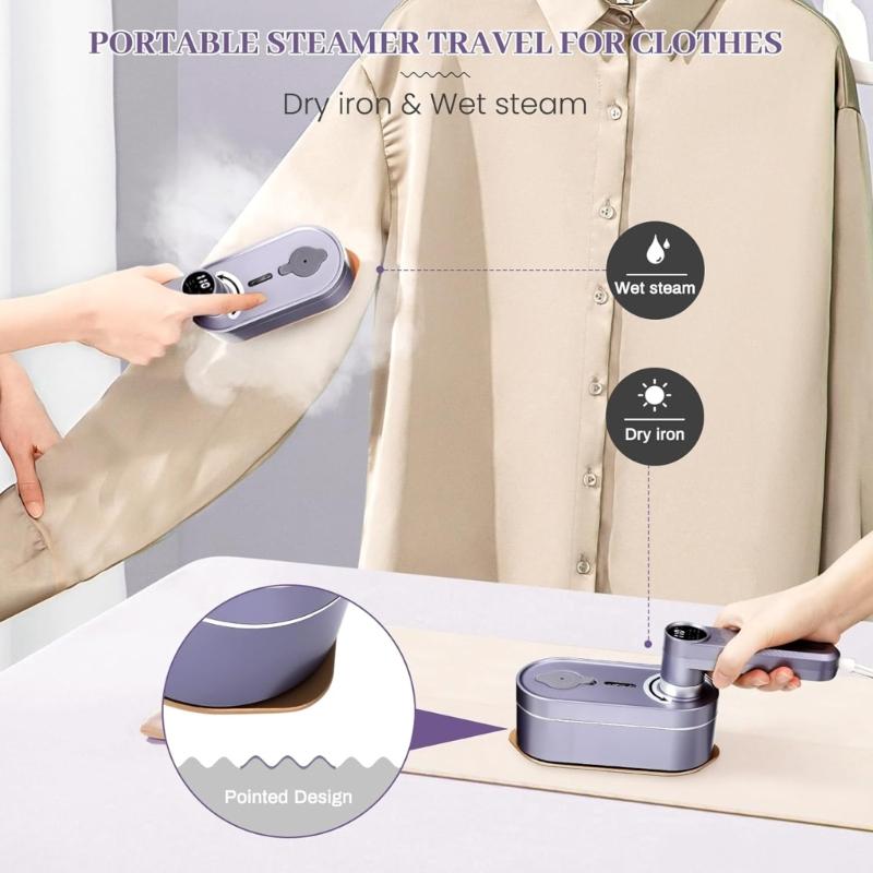 Handy Ironing Machine Portable Garment Steamer with Digital Display Handheld Iron for Quick Fabric Steam RefreshsClothes