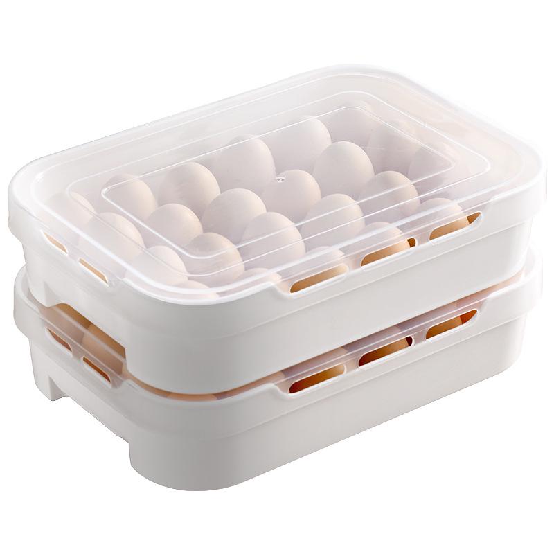 Transparent Food-Grade Egg Storage Box with Lid for Refrigerator