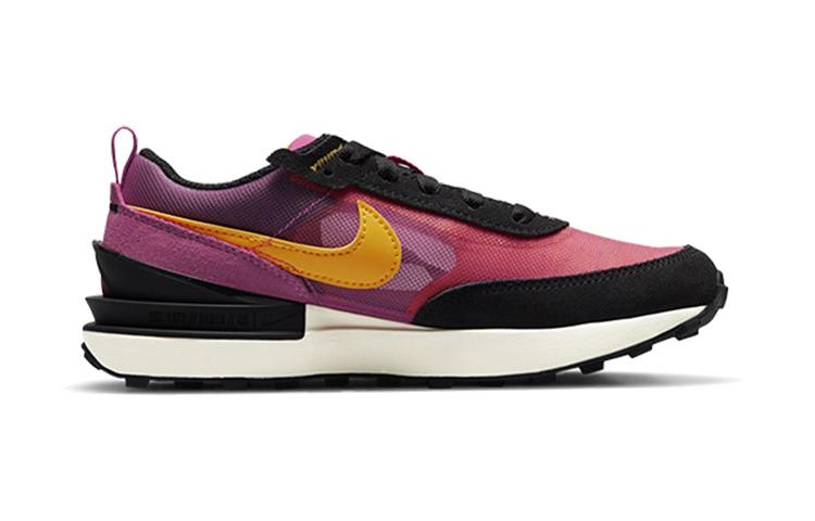 Nike Waffle One 'Active Fuchsia' Cushioning Breathable Low Top Casual Shoes Black Purple Gold Kids' DC0480-600