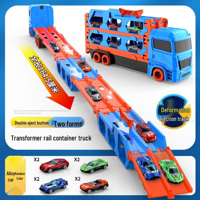 Folding Truck & Toy Car Race Track Set - Gift for Boys' Birthdays