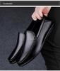 Men's Casual Leather Slip-On Shoes: Soft Sole, Comfortable Cowhide, Wedge Heel, Large Sizes