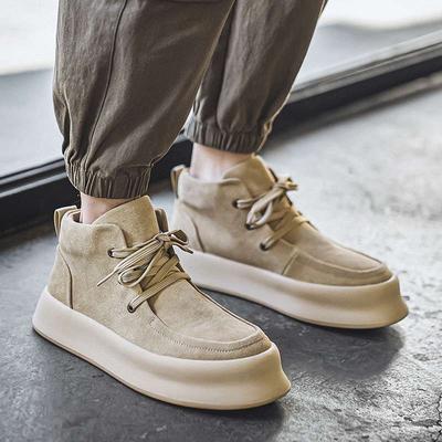 Botas Martin hombre otoño zapatos de hombre 2025 nuevos de terciopelo de caña media casual de algodón forradas de piel gruesa suela de goma botas de trabajo