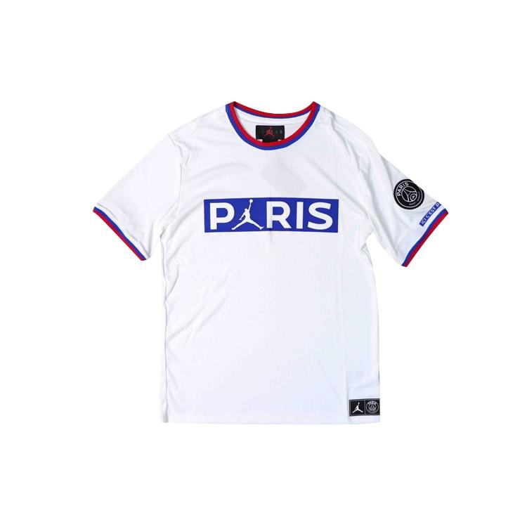 Air Jordan Paris Saint-Germain team logo Short Sleeve White Men s BQ8359-100 XS