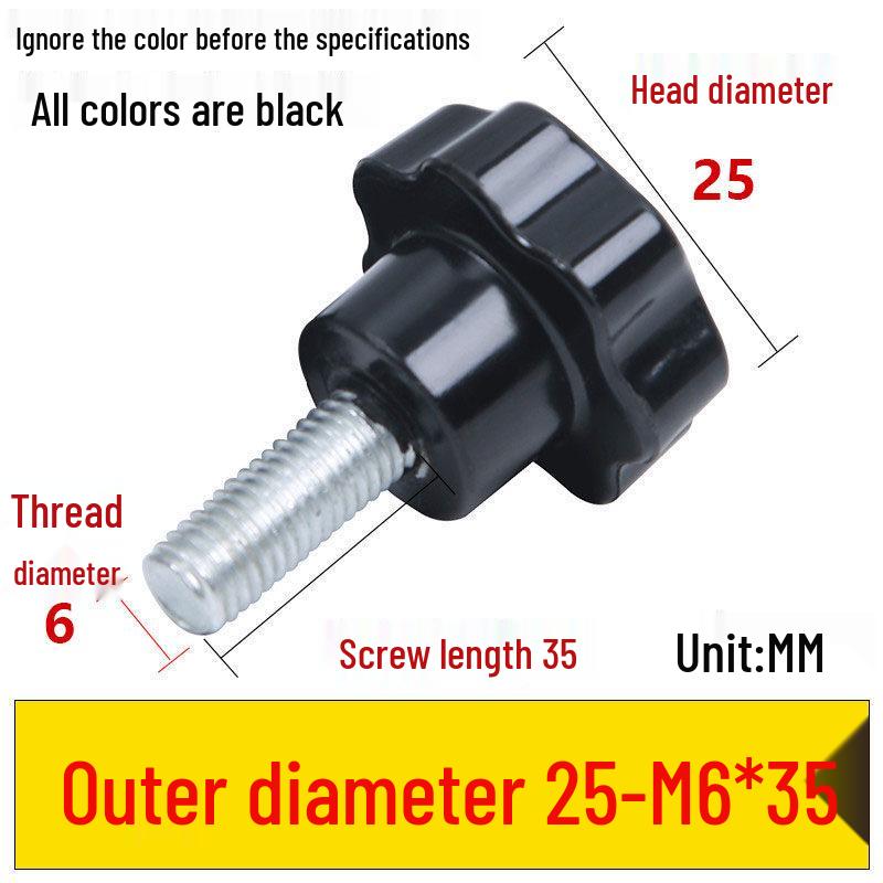 Star-Shaped Bakelite Hand-Tightening Screw Handle (M4-M10)