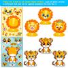 6/12sheets Cartoon Animals Make A Facial Puzzle Stickers Adorable Elephant Tiger Turtle Assemble Jigsaw Stickers Children Instructive Playthings