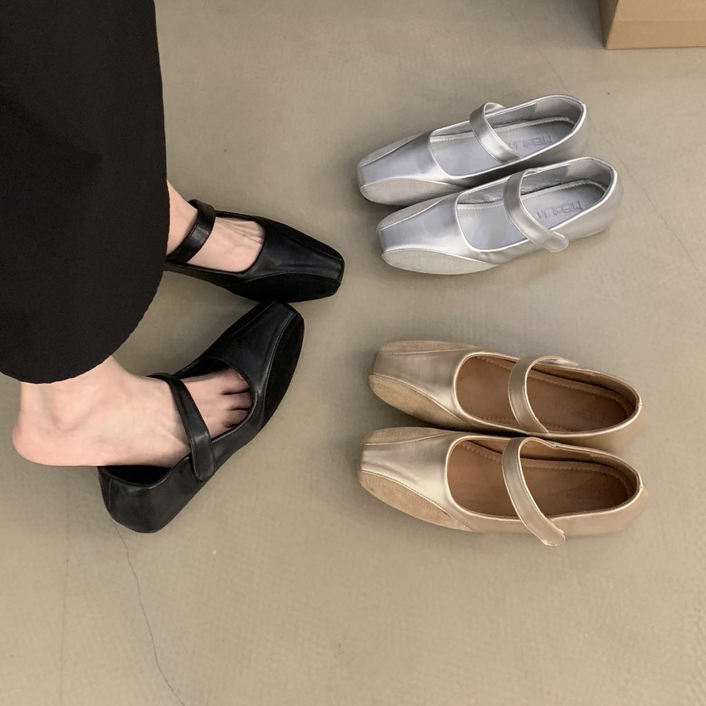 Fashion Bailamos 2024 Autumn Round Toe Women Flat Shoes New Brand Shallow Slip On Ladies Casual Mary Jane Shoes Soft Dress Ballrinase