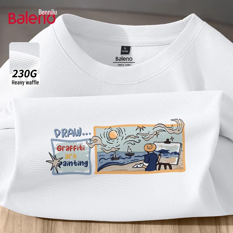 Baleno Men s Van Gogh Print Waffle Knit T-shirt 5XL