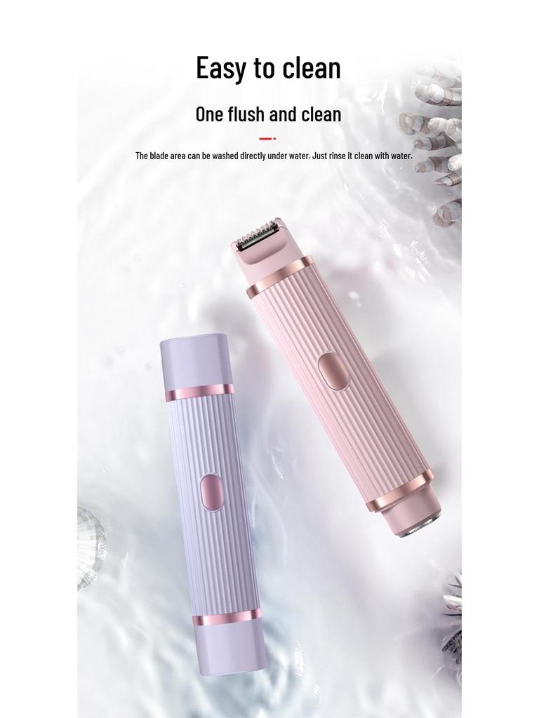 Dual-Head Electric Women's Shaver & Epilator: Full Body and Pubic Hair Trimmer