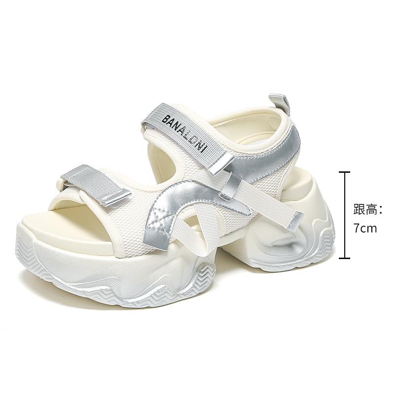 2025 new platform sandals women's Velcro super soft sole outer wear summer Roman women's sports non-slip sandals