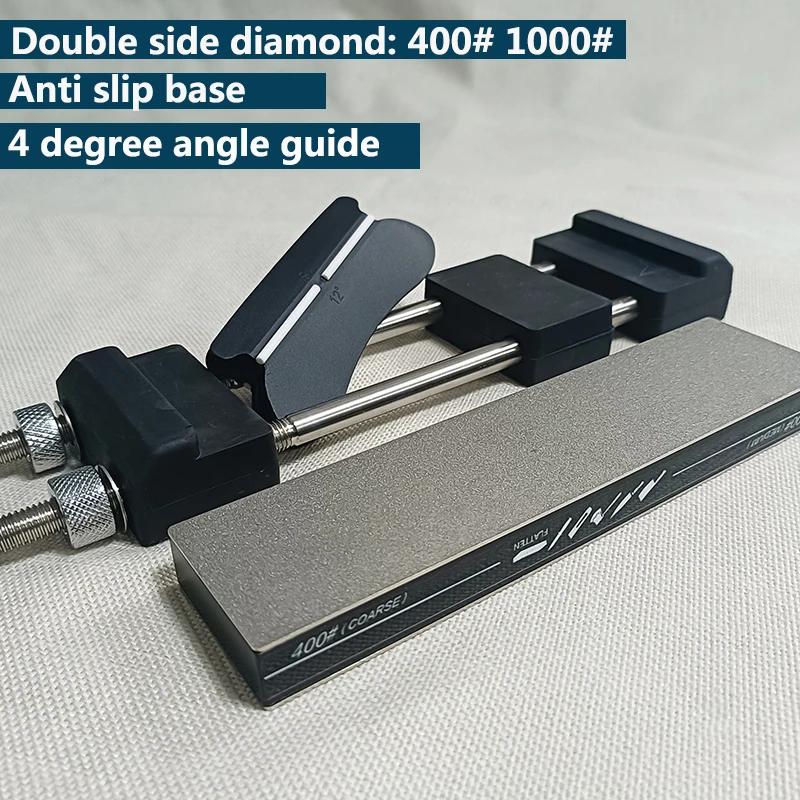 Professional Diamond Knife Sharpeners 400# & 1000# Sharpening Stone Woodwork Grinding System Whetstone Accessory Anti-slip Base