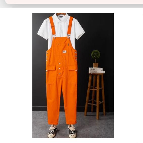 Overalls, One-piece Pants, Multi-pocket Couple Suspenders, Straight-leg Overalls, Men's Loose Work Pants, Youth
