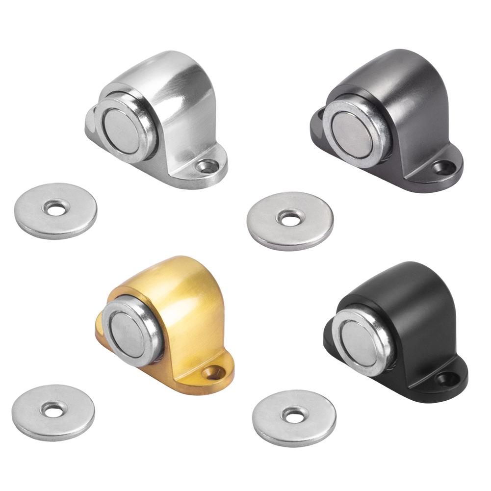 Magnetic Door Stopper Invisible Floor Suction Zinc Alloy for Glass Doors 10 To 12 Millimeter Thick Strong Hold Pack of 2 Pieces