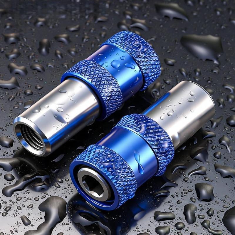 

1Pcs Automatic-Locking Hex Shank Adapter 10Mm Threaded To 1/4 Inch Hex Adapter Quick Release Drill Converter Metal One Size