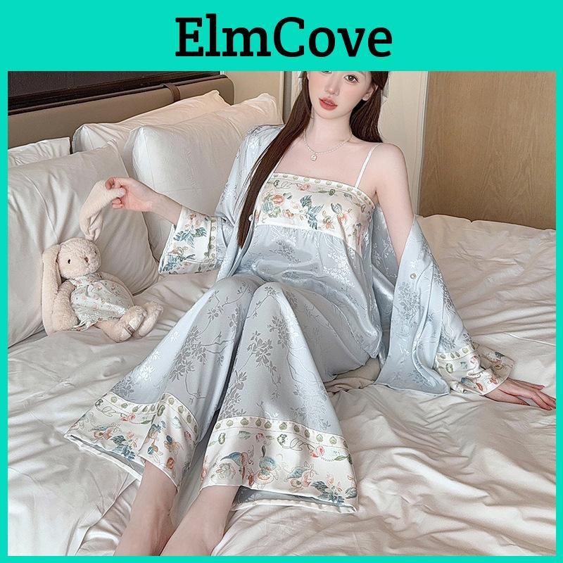 New Style Womens Pajama Set With Satin Fabric And Breathable Design For Home Sleep Comfort