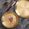 Gold Storage Tray Round Metal Tray Elegant Decoration
