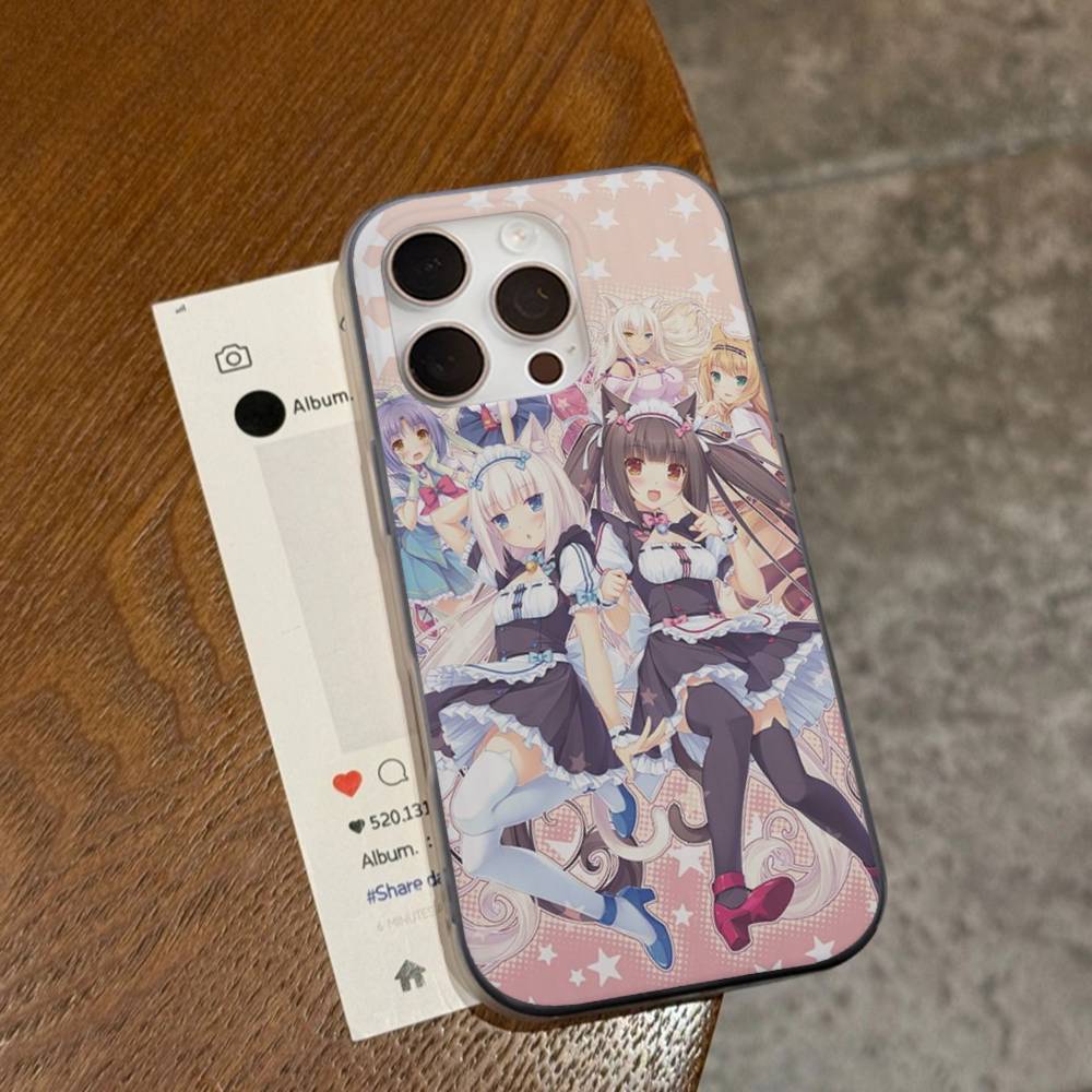 Chocola Nekopara For IPhone 16 15 14 13 12 11 17 Pro Max Plus Wave Corrugated Phone Case Anti Drop Cover