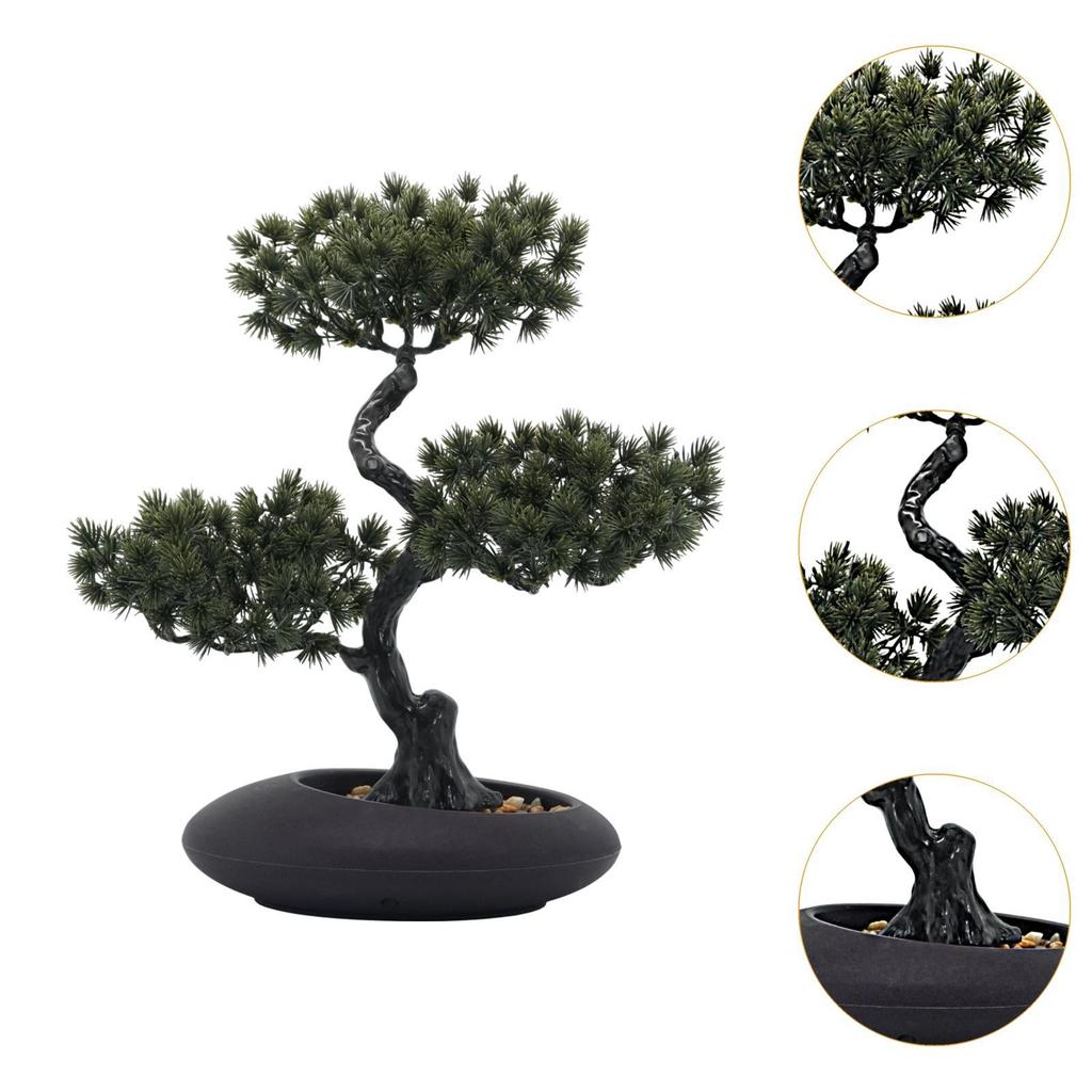Artificial Potted Greeting Pine 26x34cm for Living Room Multifunctional