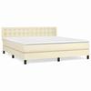 Maison Exclusive - Sommier à lattes de lit avec matelas Crème 160x200cm Similicuir