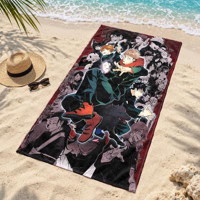 Jujutsu Kaisen Microfiber Beach Towel Quick Dry Sand Free Lightweight Beach Towels for Travel Swimming Camping